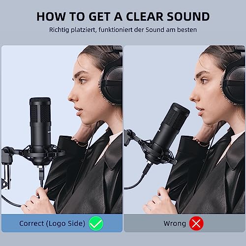 - SUDOTACK USB Streaming Podcast PC Microphone | Professional 192KHZ/24Bit Studio Cardioid Condenser Mic Kit -