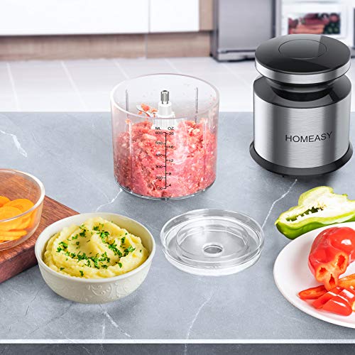 - Mini Meat Grinder | Homeasy Mini Food Processor | Food Grinder | 600ml Stainless Steel -