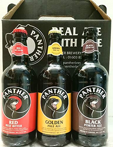 - Panther Brewery 3 x 500ml Bottle Gift Pack | (Red, Golden, Black) | Real Ale -