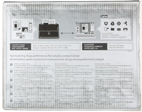 Canon DR-C225 II document scanner A4 small footprint home scanning with scan to excel and word software