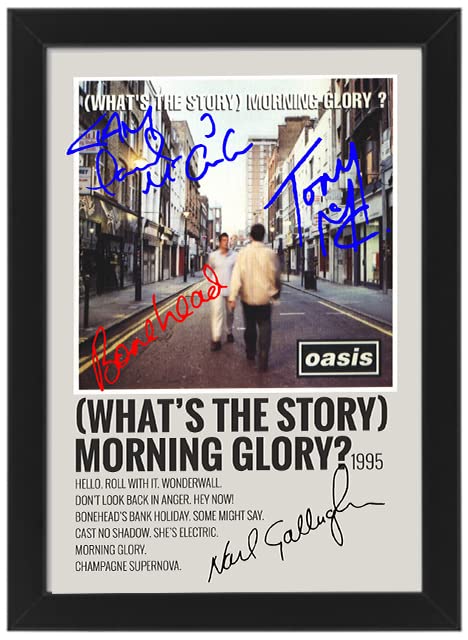 - Oasis (What's the Story) Morning Glory? Album Song Cover Signed Poster -