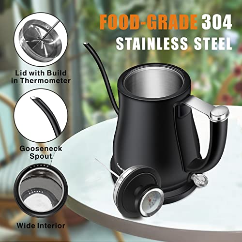 - Electric Gooseneck Kettle | 0.8 Litre 100% Stainless Steel Pour Over Kettle | Coffee Brew Kettle -