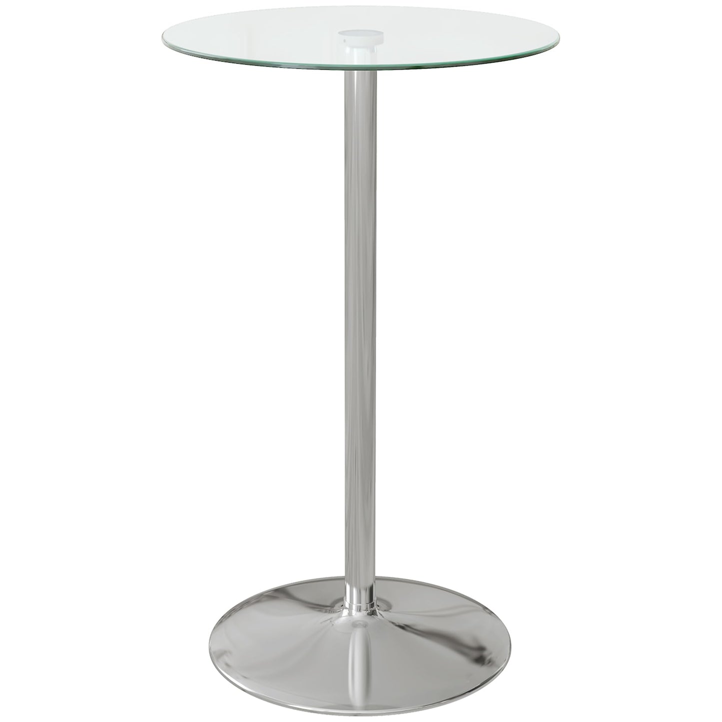 - HOMCOM Round Bar Table | Modern Bistro Table with Tempered Glass Top and Steel Frame -