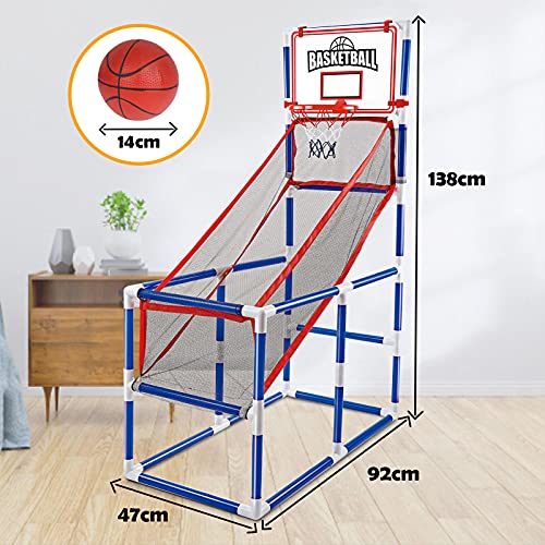 - Sanlebi Basketball Hoop and Stand for Kids | Mini Basketball Net and Pumps -
