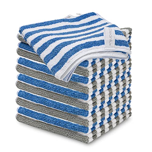 CLEANLUX Microfibre Cleaning Cloths - Commercial Grade 12 Pack 300GSM - 32 x 32cm - Multi Purpose Lint Free Cloth, Washable & Reusable Kitchen Bathroom Car Cloths Microfiber Home (Pack 12)