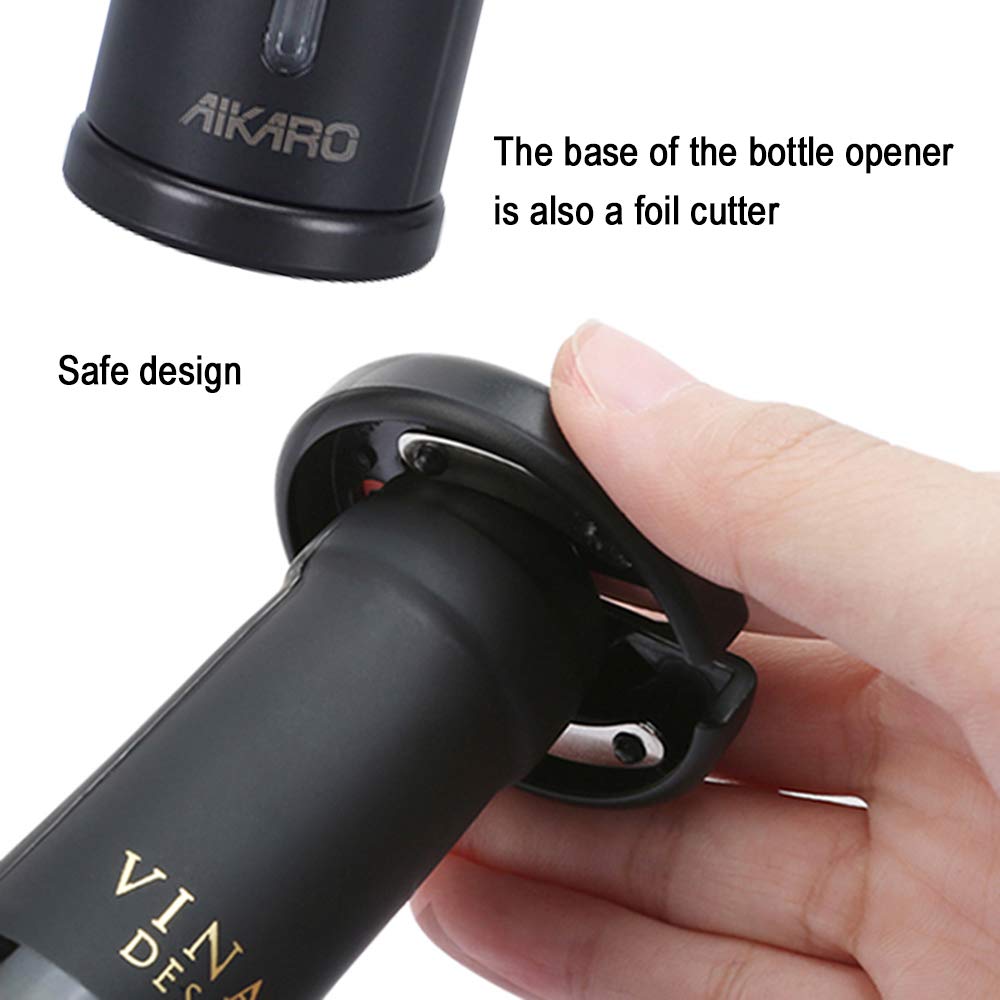 AIKARO Electric Wine Bottle Opener Automatic Electronic Corkscrew, Rechargeable