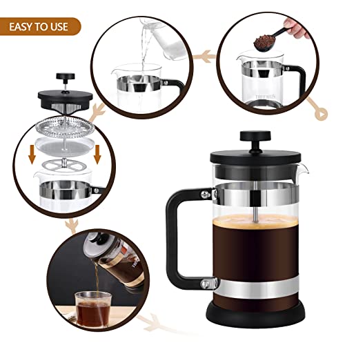- TBGENIUS | 4 Cup Cafetiere Coffee Press | French Press Maker for Filter Coffee -