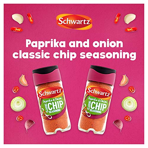 - Schwartz Paprika & Onion Classic Chip Seasoning | 55 G | Pack of 6 |  Paprika, Onion & Garlic, Spicy, Sweet & Earthy Flavour -