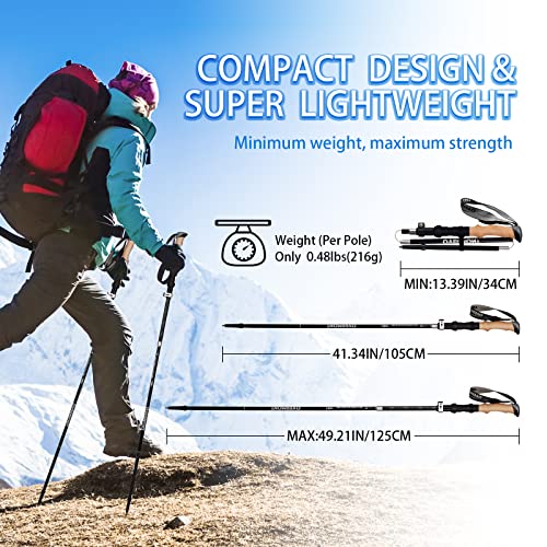 - Overmont Walking Poles | 2 Pack Collapsible Aluminum Walking Sticks -