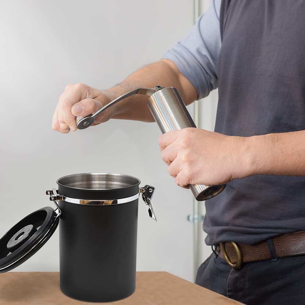 - joeji's Kitchen Coffee Beans Storage Container | Coffee Jar | 1800ml Stainless Steel Coffee Canister -