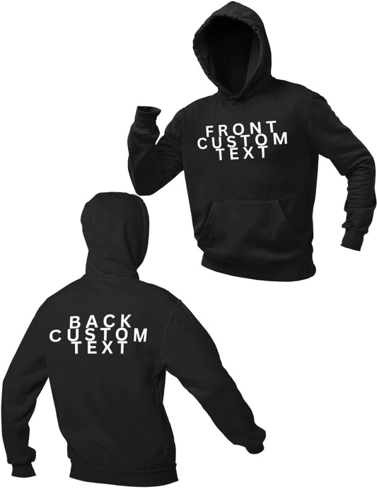 - Graphic Impact Personalised Front and Back Unisex Hoodie For Adults and Kids -