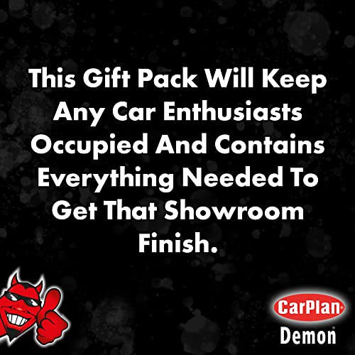 CarPlan Demon 7pc Car Care Gift Pack - Includes Demon Shine, Wheels, Foam, Tyres & More