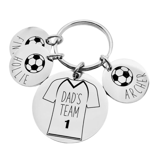 - Football Gift for Dad | Personalised Fathers Day Keyring -