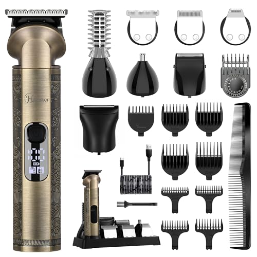 - Hatteker Beard Trimmer Kit | Professional Hair Clipper | Zero Gapped T-Blade Trimmer Electric Razor -
