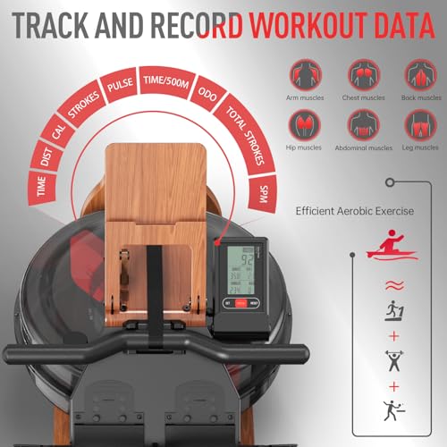 - JOROTO Rowing Machine For Home Gym | Oak Wood Foldable Rower Machine -