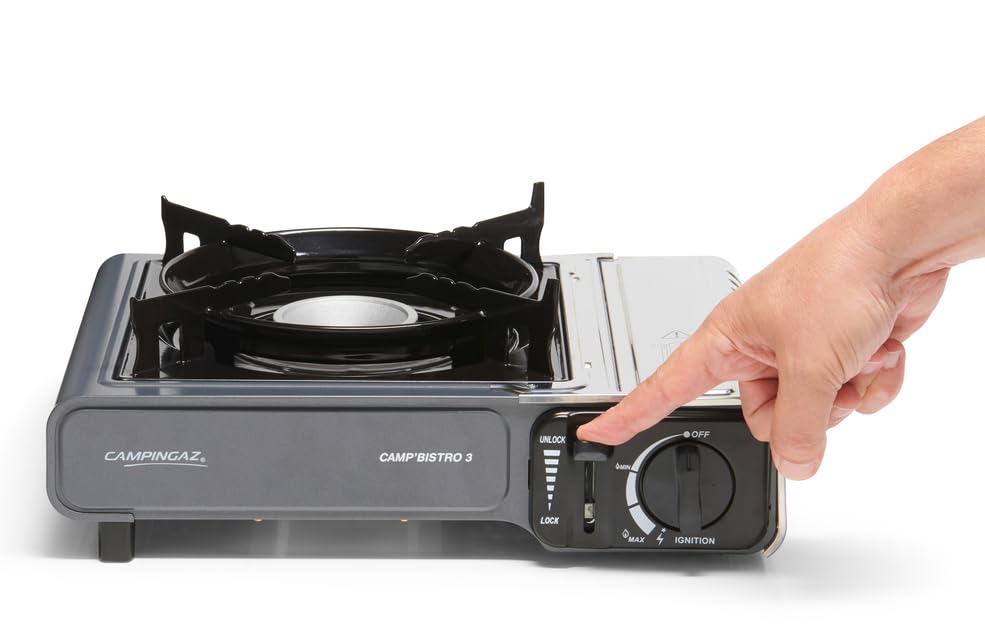 Campingaz Camp Bistro 3 Stove, 1 Burner, Camping Stove, 2200-watt Capacity, Compact Outdoor Cooker, includes Carry case for Easy Transport, Black