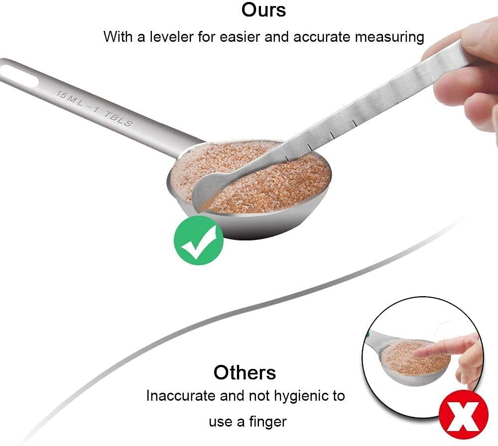 - Measuring Cups & Spoons Set of 12 | Premium Stainless Steel 5 Measuring Cups and 6 Measuring Spoons -