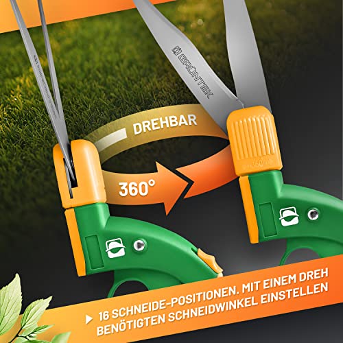 - GRÜNTEK Grass Shears | SWIFT | 380 mm TEFLON 360° Rotating | Teflon Coated -