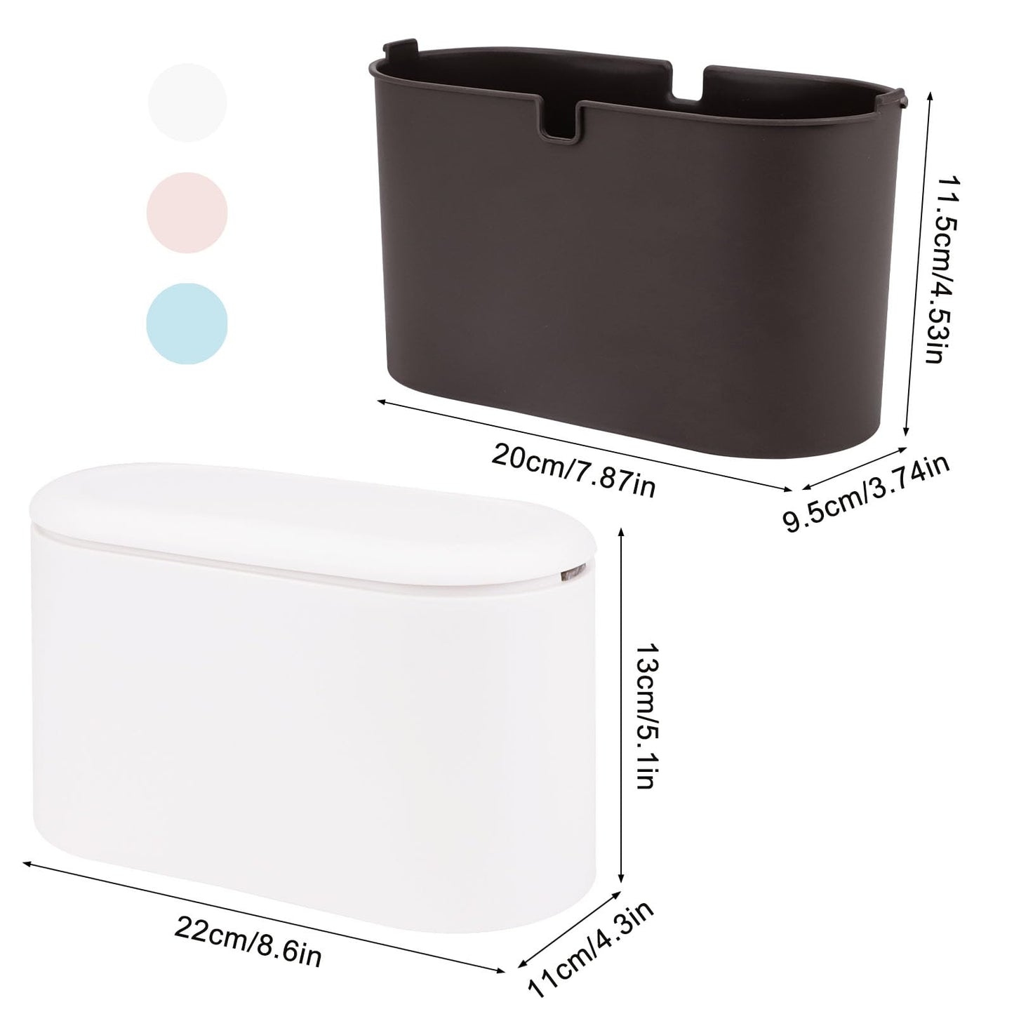 - SHAIDOJIO Desk Bin with Lid | Mini Bin with 90PCS Trash Bags -