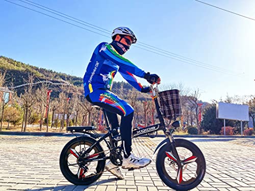 20in Folding Bikes for Adult,6-Speed Drivetrain,Light Weight Aluminum Frame Foldable Compact Bicycle Double shock absorption front and rear,stable riding,Anti-Skid and Wear-Resistant Tire/White