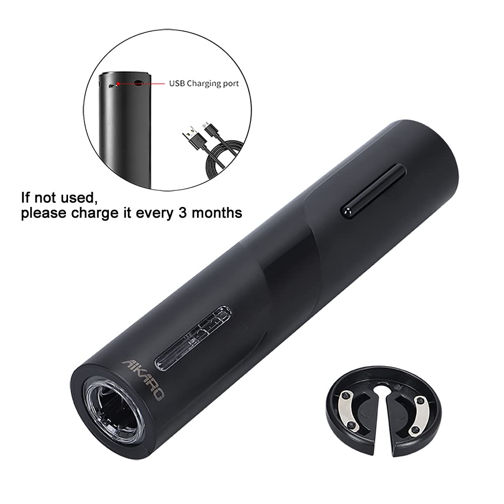 AIKARO Electric Wine Bottle Opener Automatic Electronic Corkscrew, Rechargeable