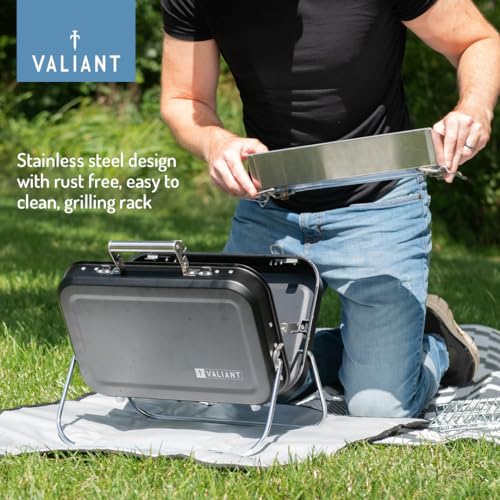 - Valiant Portable Folding Picnic and Camping BBQ - Black -