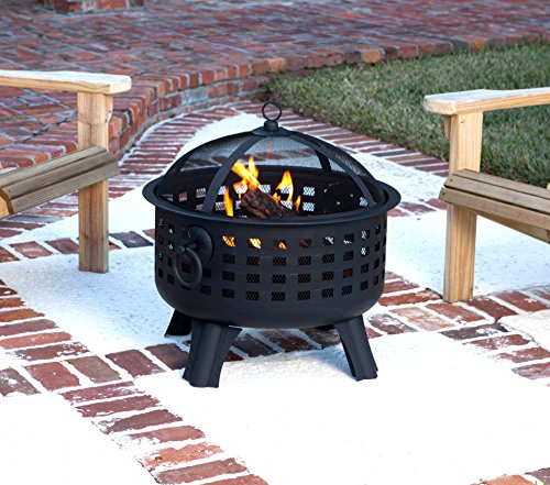 Amazon Basics Steel Round Lattice Fire Pit, 60 cm (23.5 Inches)