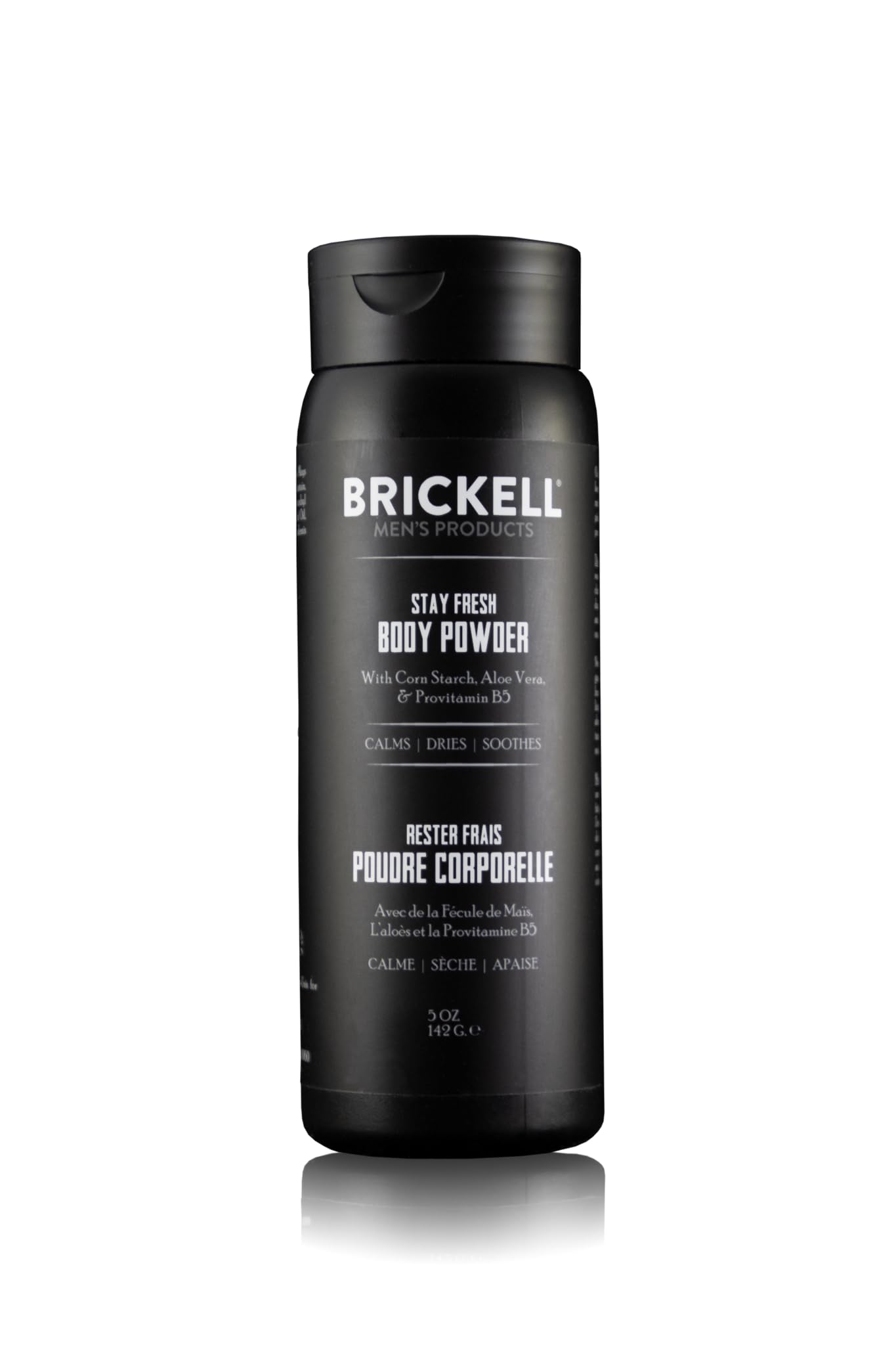 Brickell Men's Products Stay Fresh Body Powder for Men, Natural and Organic Talc-Free, Absorbs Sweat, Keeps Skin Dry (Unscented, 5 oz)
