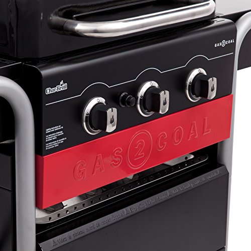 Char-Broil Gas2Coal Hybrid Grill - 3 Burner Gas & Coal Barbecue Grill, Black Finish