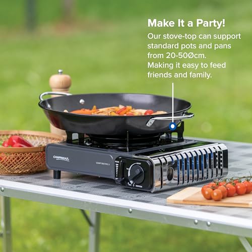 Campingaz Camp Bistro 3 Stove, 1 Burner, Camping Stove, 2200-watt Capacity, Compact Outdoor Cooker, includes Carry case for Easy Transport, Black
