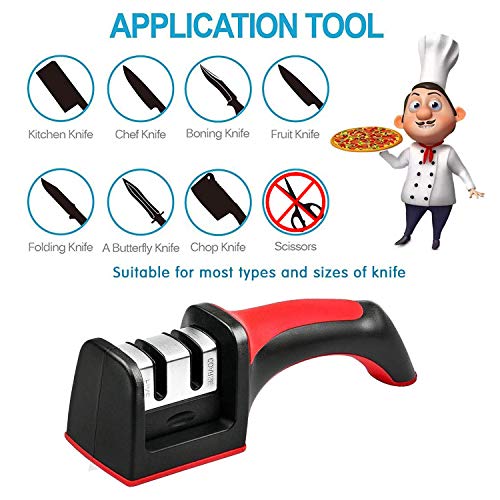 - Wellehomi Knife Sharpener, Premium Two Stages Manual Sharpener