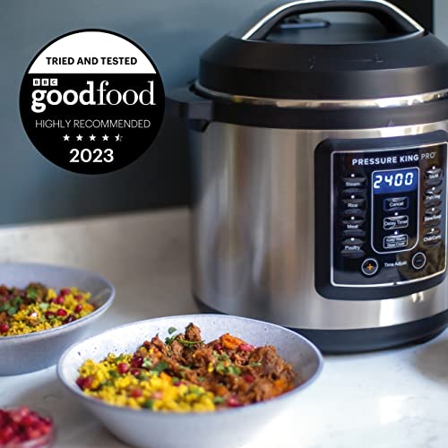 - Drew&Cole Pressure King Pro 14-in-1 Digital Electric Pressure Cooker | 5.7L Capacity | Improved Design | Enhanced Non-Stick Coating | Oven & Dishwasher Safe -