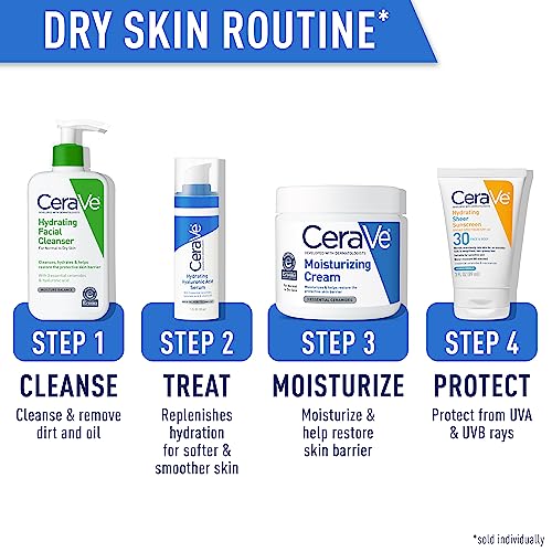 CeraVe Hydrating Facial Cleanser 16 oz for Daily Face Washing, Dry to Normal Skin