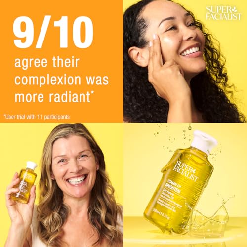 - Super Facialist | Vitamin C + Brighten Skin Renew Cleansing Oil | Face Cleanser for Dissolving Makeup -