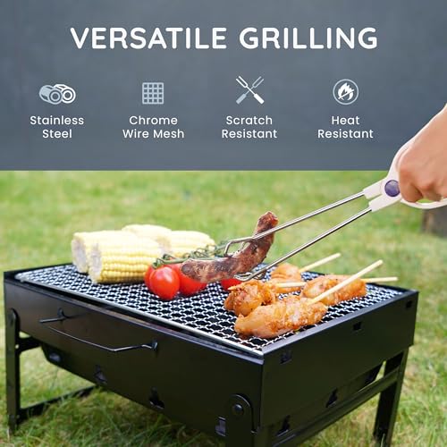 CUQOO Easy-to-use Portable BBQ Grill ā Foldable Barbeque Outdoor Travel | Charcoal Barbecue Perfect for Camping, Garden, Picnic Folding Camping Stainless Steel Smoker