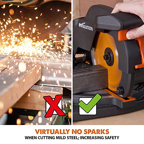 - Evolution Power Tools R210CMS Compound Mitre Saw | Multi-Material Cutting TCT Blade -