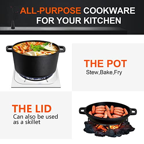 - Overmont 2 in 1 Cast Iron Dutch Oven | Cookbook -