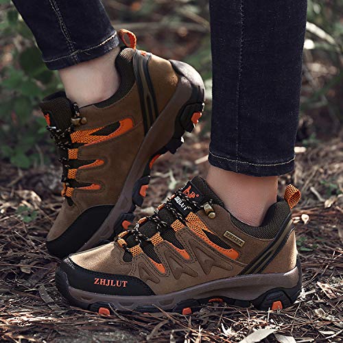 - Unitysow Men's Trekking Hiking Shoes -  Walking Shoes -Trainers Outdoor Lightweight Camping Climbing -Shoes Sneaker,Brown-2,8 UK