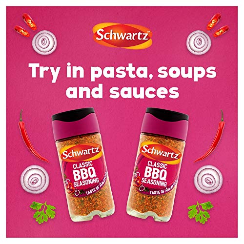 - Schwartz Perfect Shake BBQ Seasoning 44 G | Jar | Pack of 6 | Spicy & Delicious Taste | With Onion, Chilli Powder, Paprika, Garlic, and Parsley | Perfect for Seasoning Ribs, Chicken, and Pulled Pork -