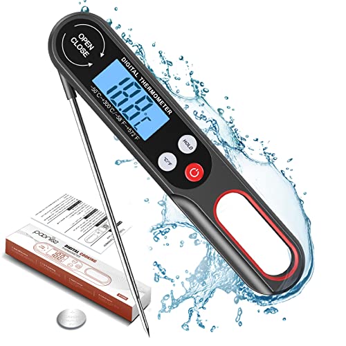 - Digital Meat Thermometers for Air Fryers Cooking | Food Thermometer Instant Read BBQ Cooking Thermometer | Foldable Long Probe | Backlight Screen Magnetic Back -