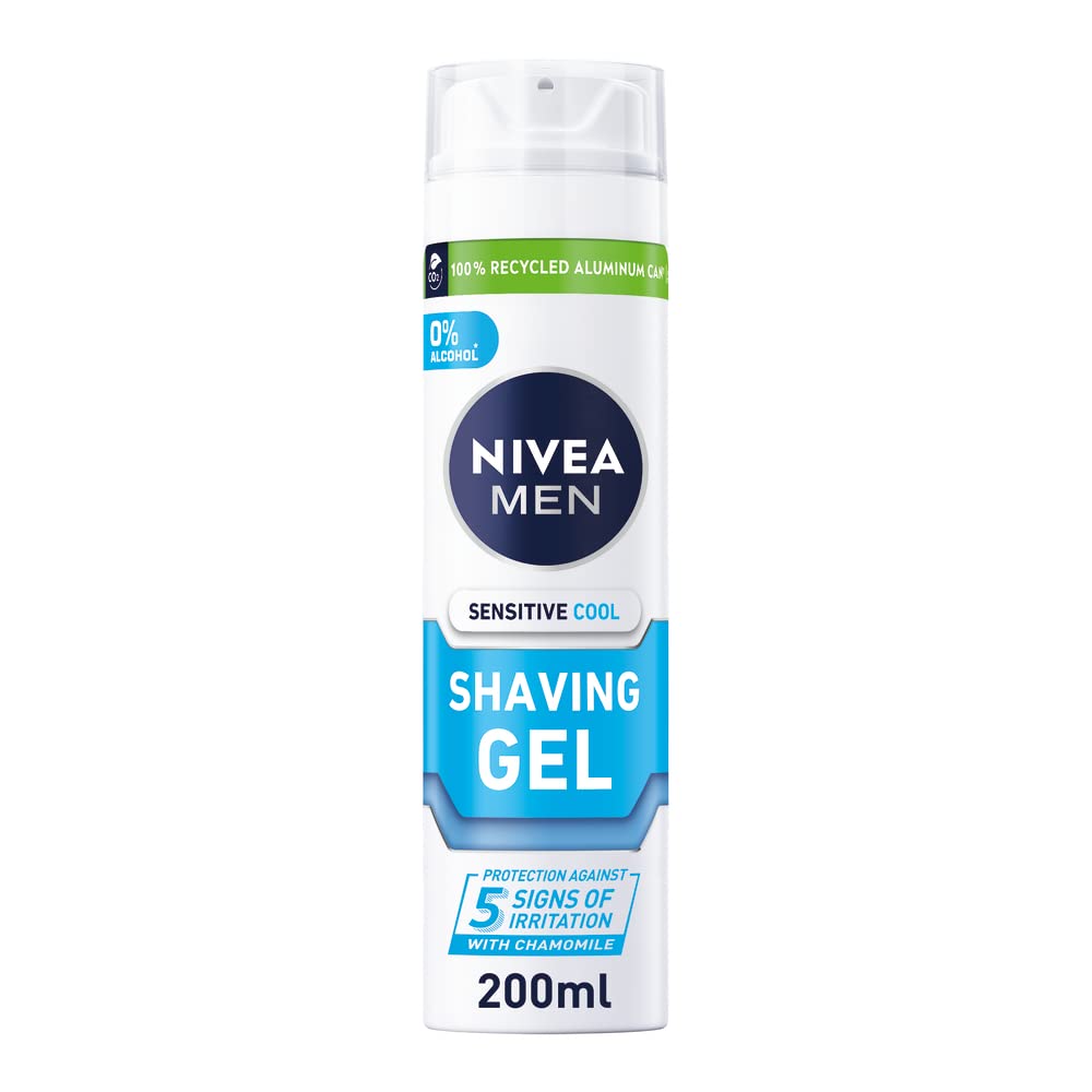 - NIVEA MEN Sensitive Cooling Shaving Gel| (200 ml) | Alcohol-Free Cool Sensitive Skin -