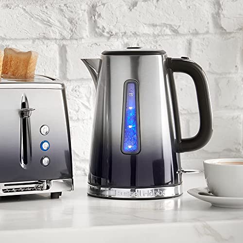 - Russell Hobbs Eclipse Stainless Steel & Midnight Blue | Ombre 1.7L Electric Cordless Kettle | (Quiet & Fast Boil) -