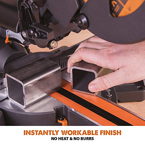 - Evolution Power Tools R210SMS+ Sliding Mitre Saw With Multi-Material Cutting | 45° Bevel | 50° Mitre | 230mm Slide | 1500 W | 230 V -