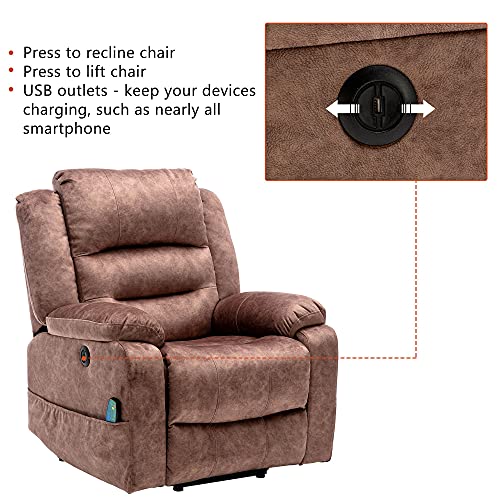 - Newly Upgraded Electric Lift Recliner Chair | USB Port and Padded Seat -