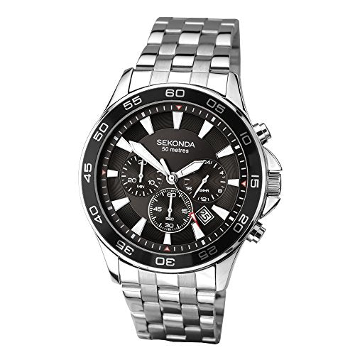 - Sekonda Men's Quartz Watch | Chronograph Display | Stainless Steel Bracelet -