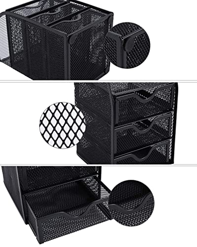 - EasyPAG Mesh 3 Tier Small Drawer Storage Desk Tidy | Desktop Organiser -