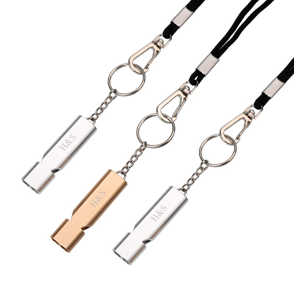 - H&S Emergency Whistle | 3pcs Survival Safety Whistle With Lanyard For Camping -