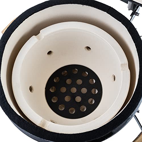 - Fire Mountain 15" Mini Ceramic BBQ Kamado Grill | Egg BBQ, Fitted Cover, Portable Charcoal BBQ Grill -