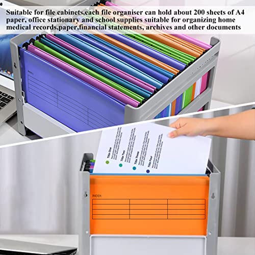 A4 Suspension Files for Filing Cabinet Files Hanging Filing Folders,34.8cm*24.5cm Box Filing Storage Folders Interior Folders for Paperwork Office Home School (10)