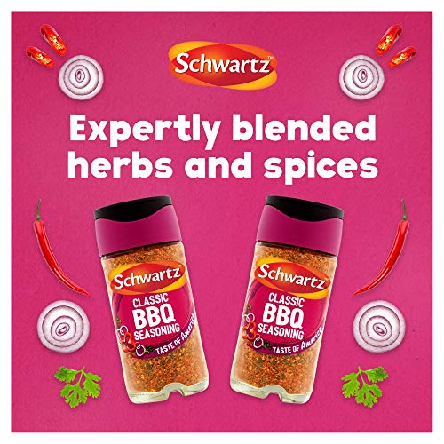 - Schwartz Perfect Shake BBQ Seasoning 44 G | Jar | Pack of 6 | Spicy & Delicious Taste | With Onion, Chilli Powder, Paprika, Garlic, and Parsley | Perfect for Seasoning Ribs, Chicken, and Pulled Pork -